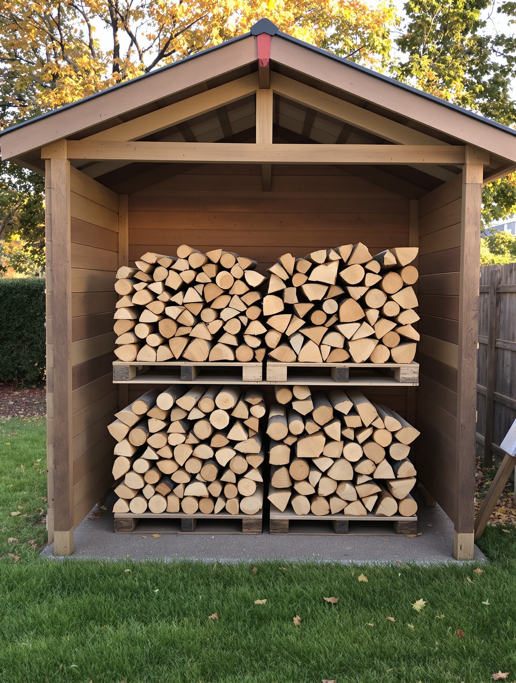 Stockage optimal bois de chauffage abri ventilé
