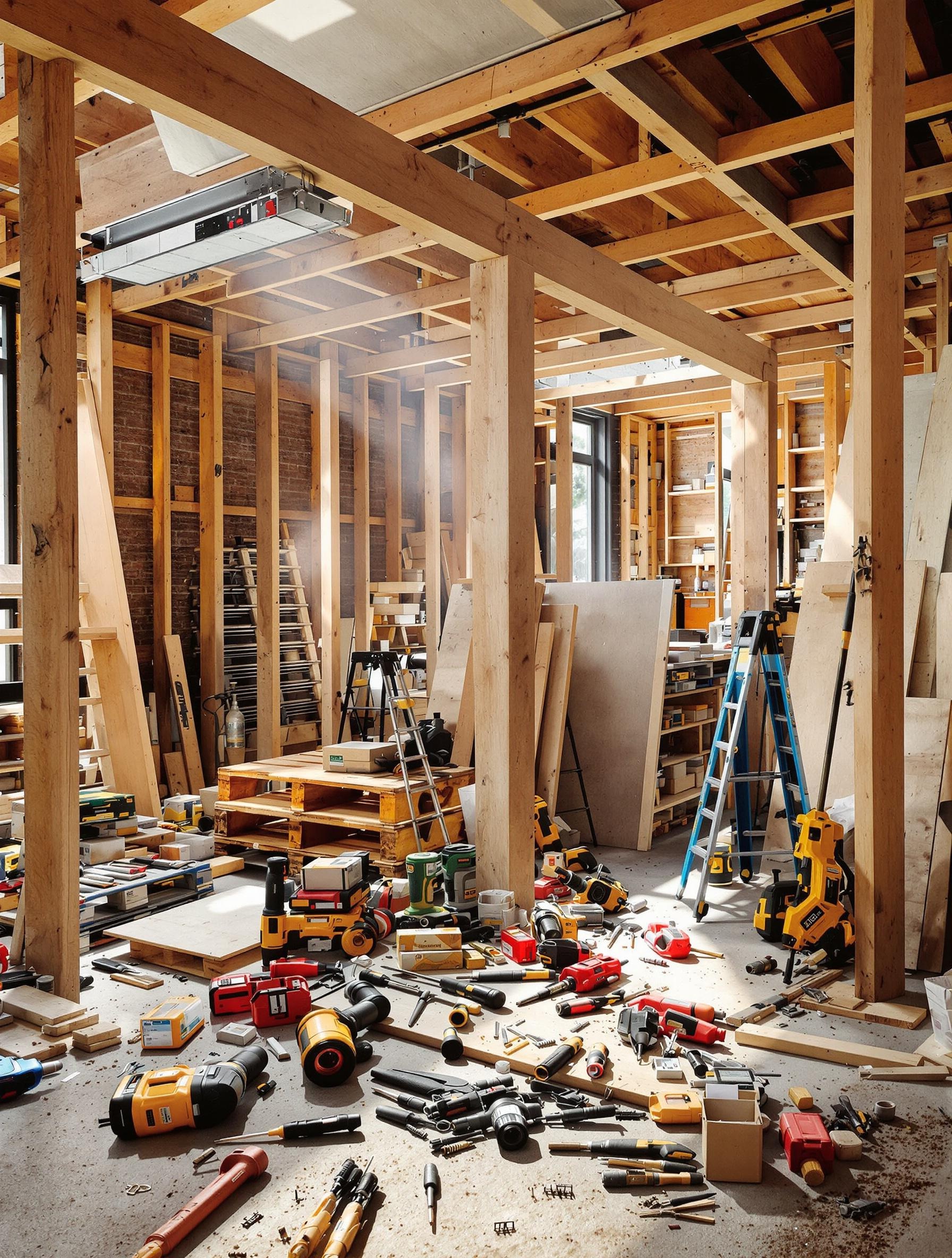 Plancher en palettes assemblé avec précision.