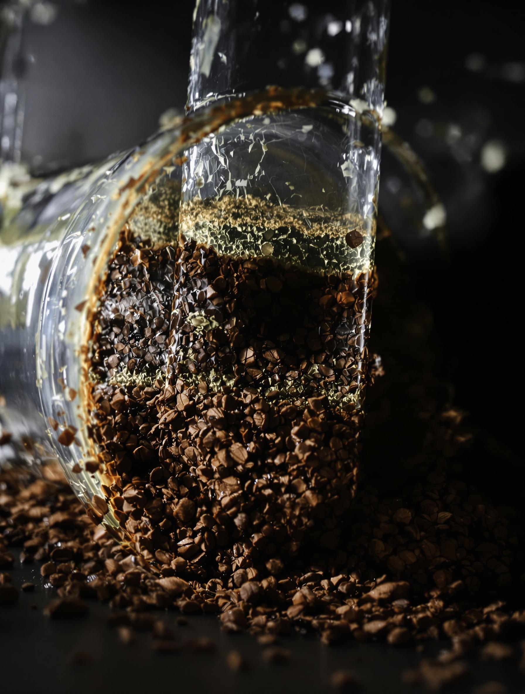Bouchon de marc de café et calcaire dans une canalisation.