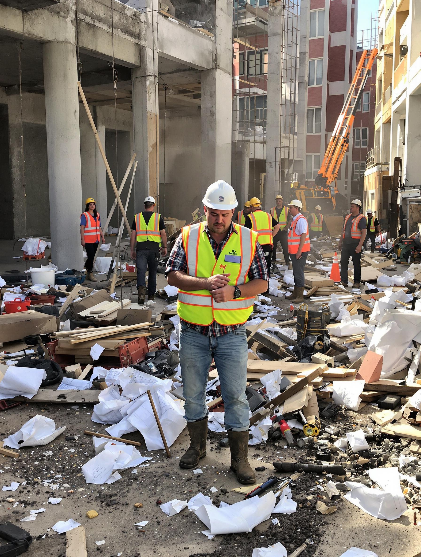 Chantier désorganisé sans OPC, ouvriers en confusion