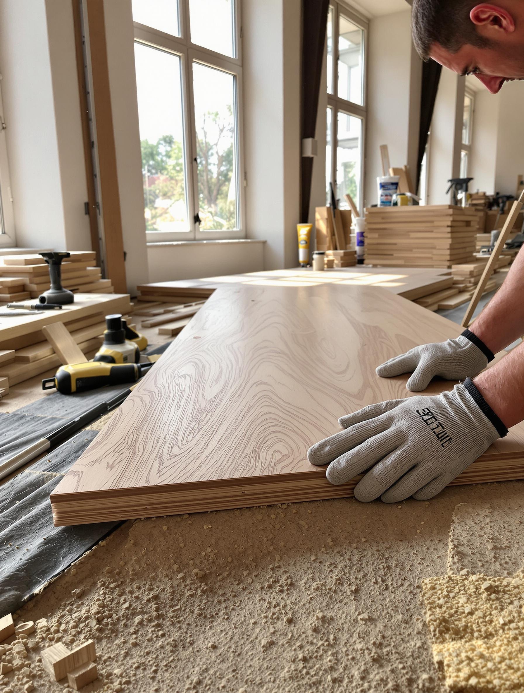 Pose collée en pleine du parquet en chêne selon DTU 51.2 avec colle MS polymère