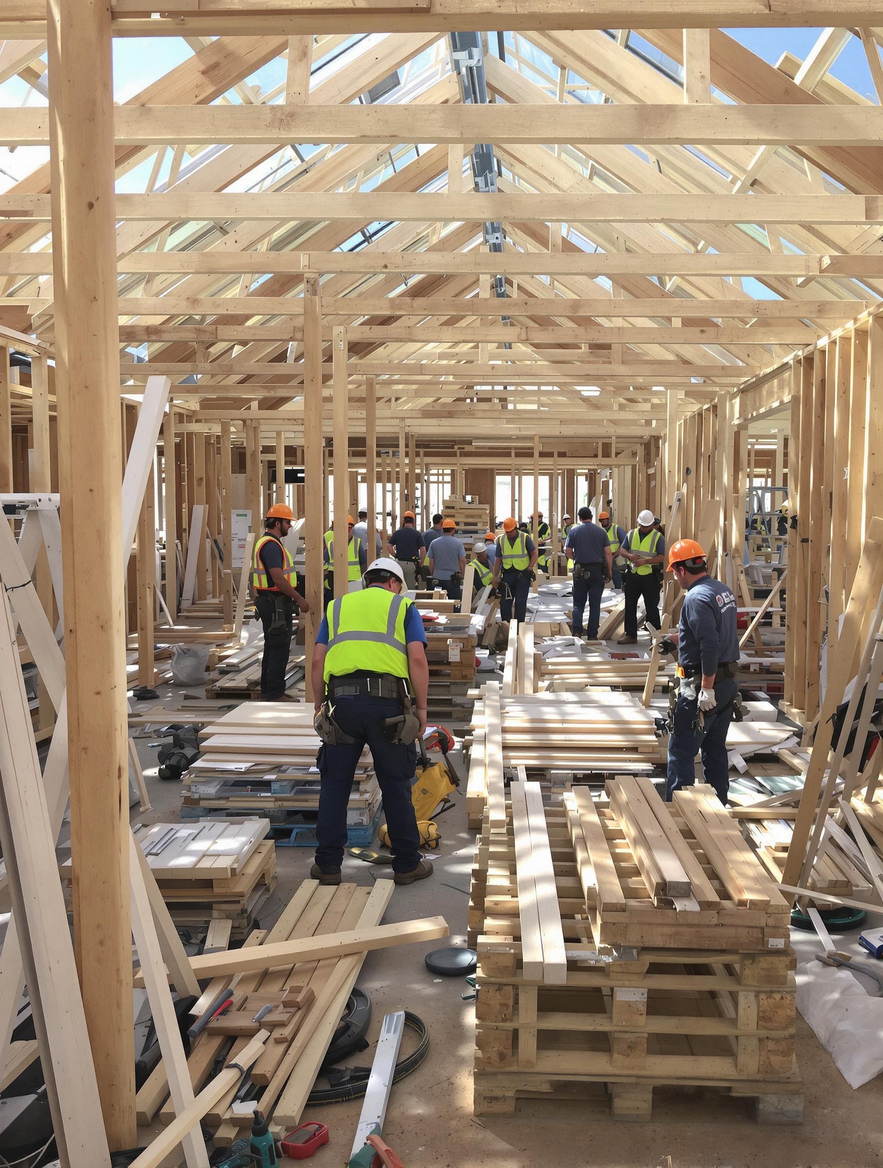 Chantier exigu et encombré, risque pour l’assemblage au sol