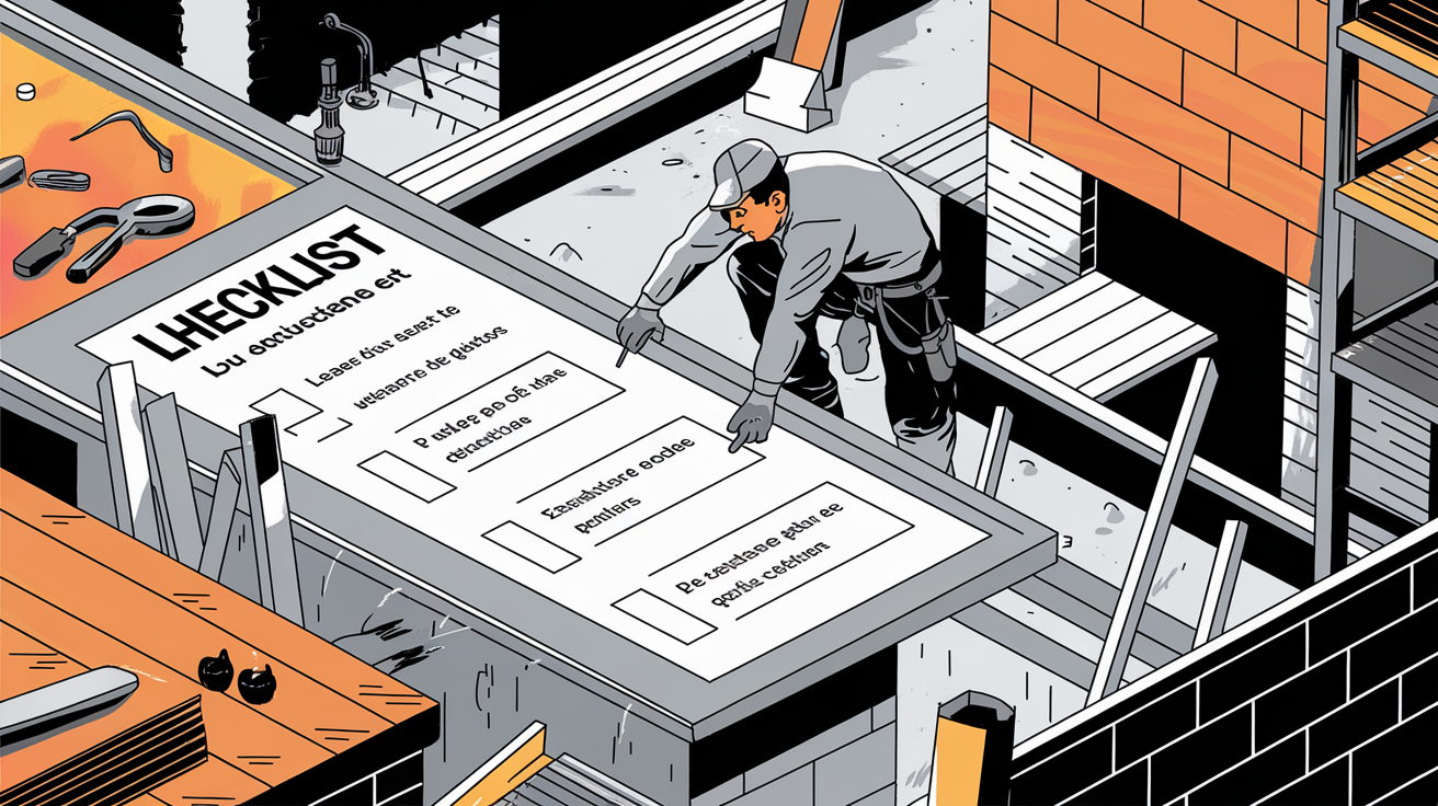 Checklist réception toiture faible pente, inspection couvreur