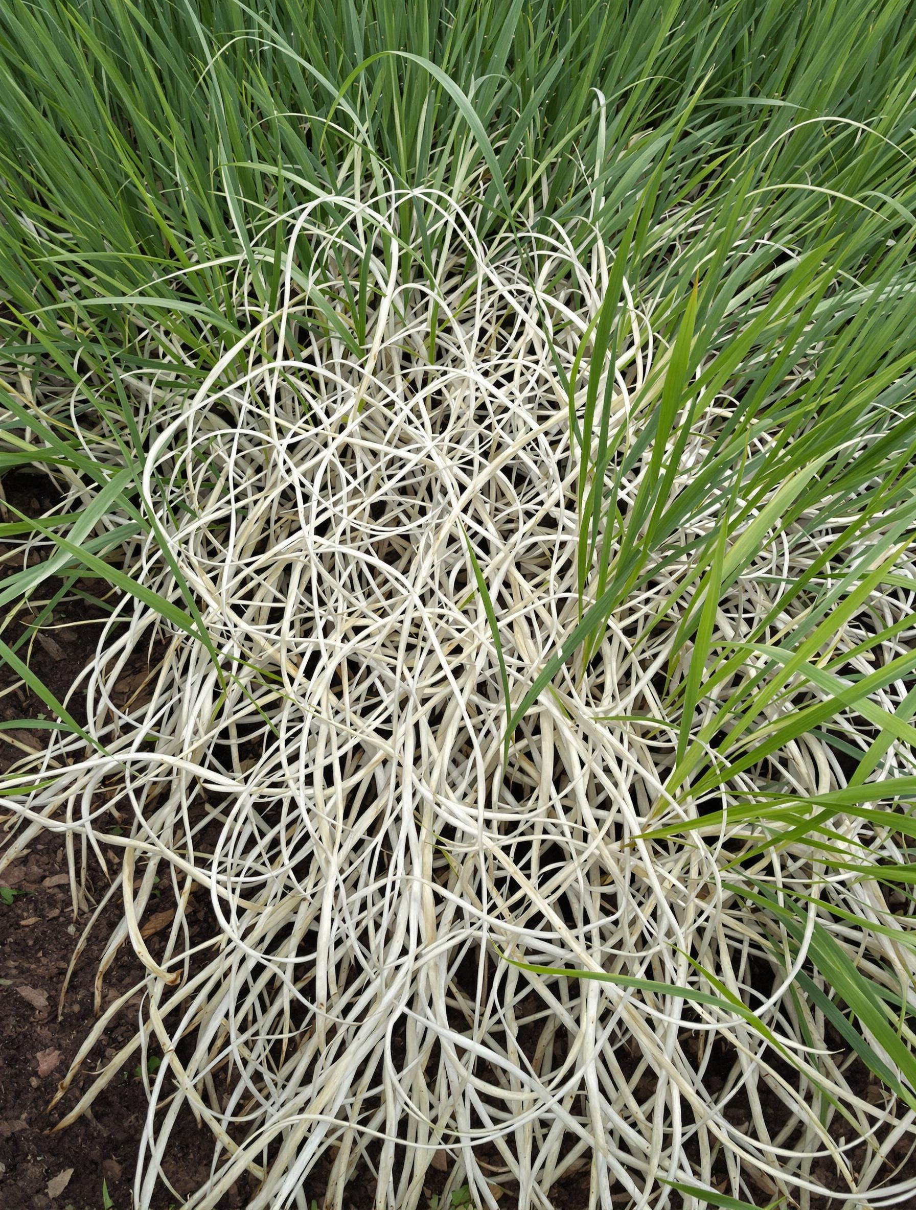 Photo du Chiendent (Elymus repens) envahissant un potager.