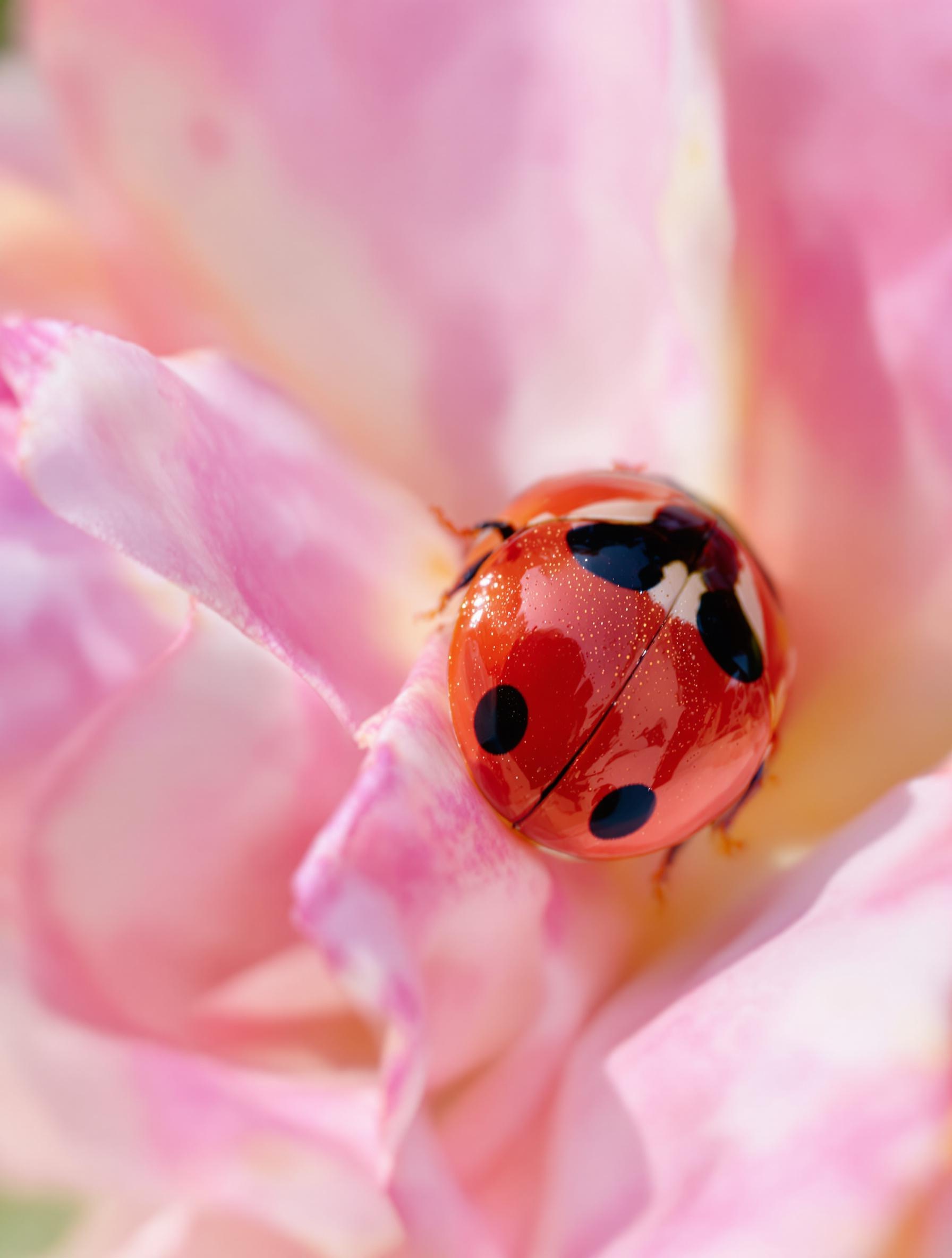 Une coccinelle, peut-être venue délivrer un message ou simplement chercher des pucerons.