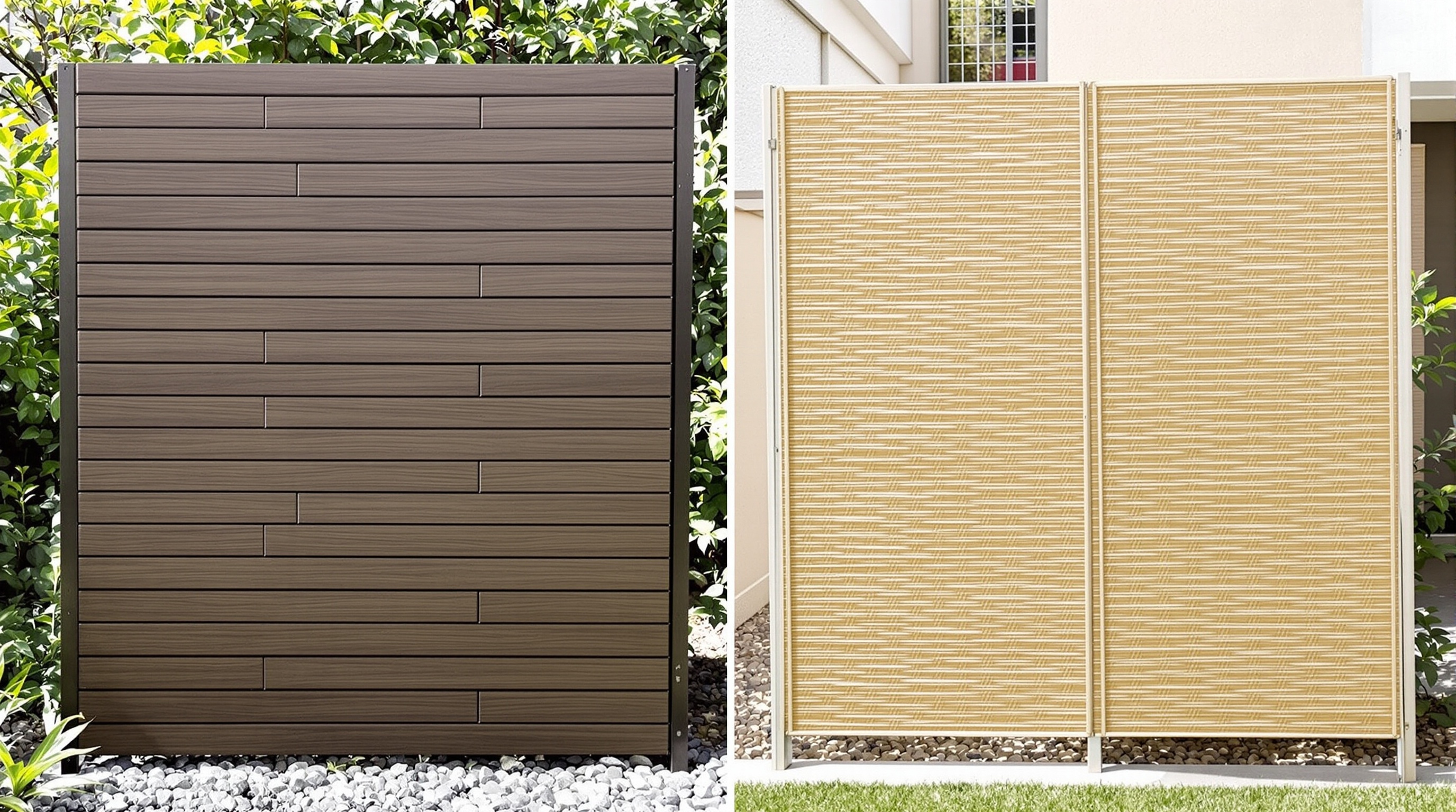 Comparatif brise-vue bois composite vs naturel canisse