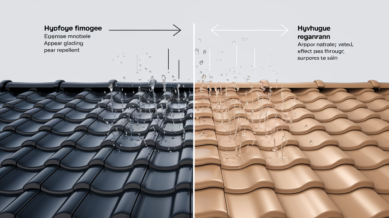 Comparaison entre hydrofuge filmogène et respirant sur une toiture