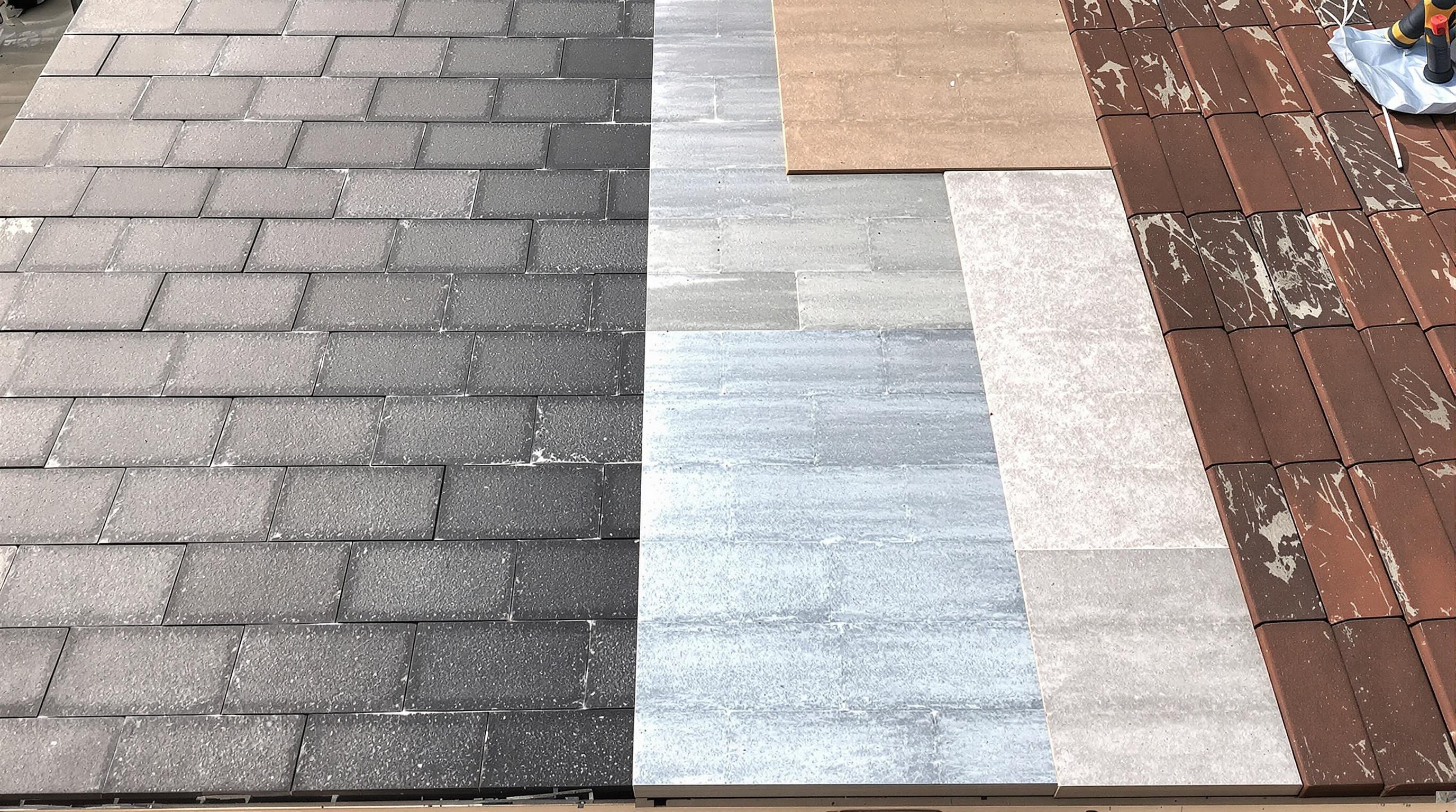 Tableau comparatif visuel ardoise zinc tuiles pour toiture mansardée, ambiance chantier
