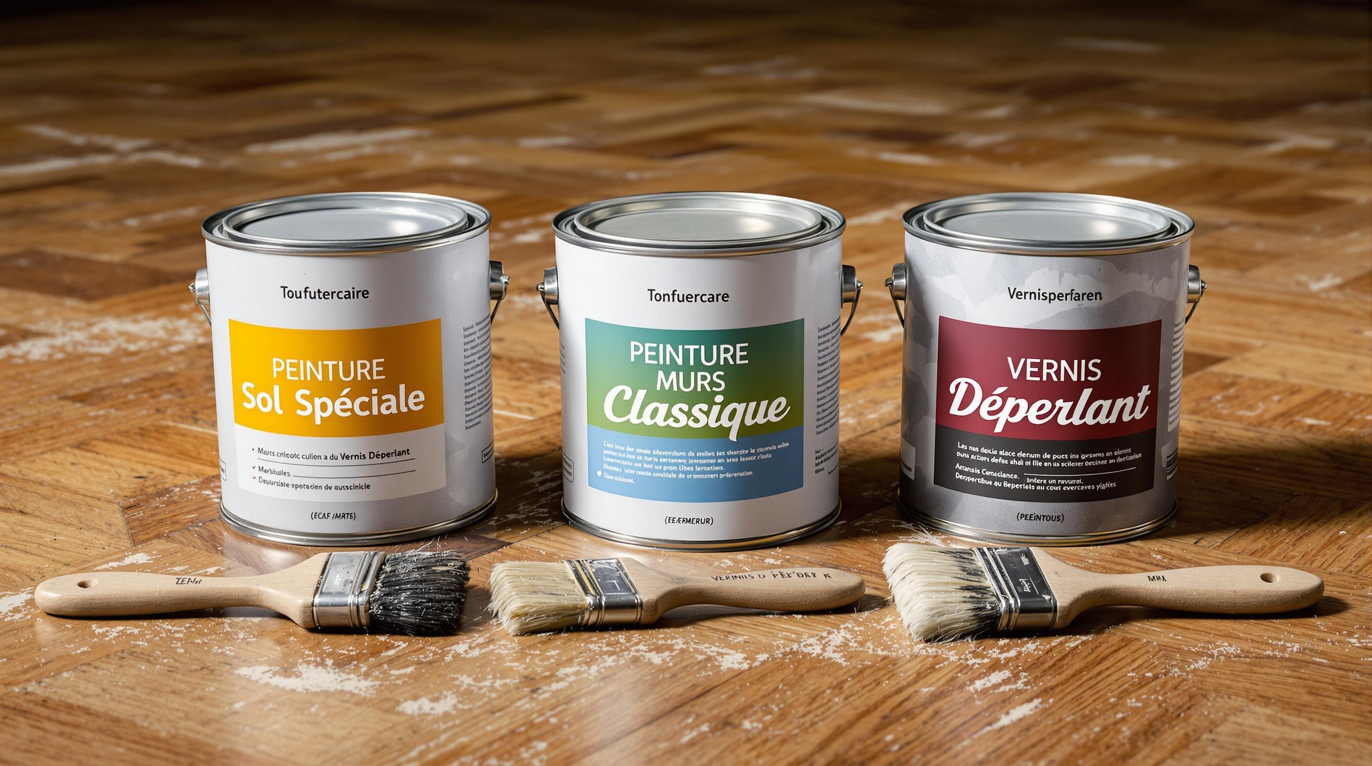Comparatif pots peinture parquet sol mural vernis traces abrasion