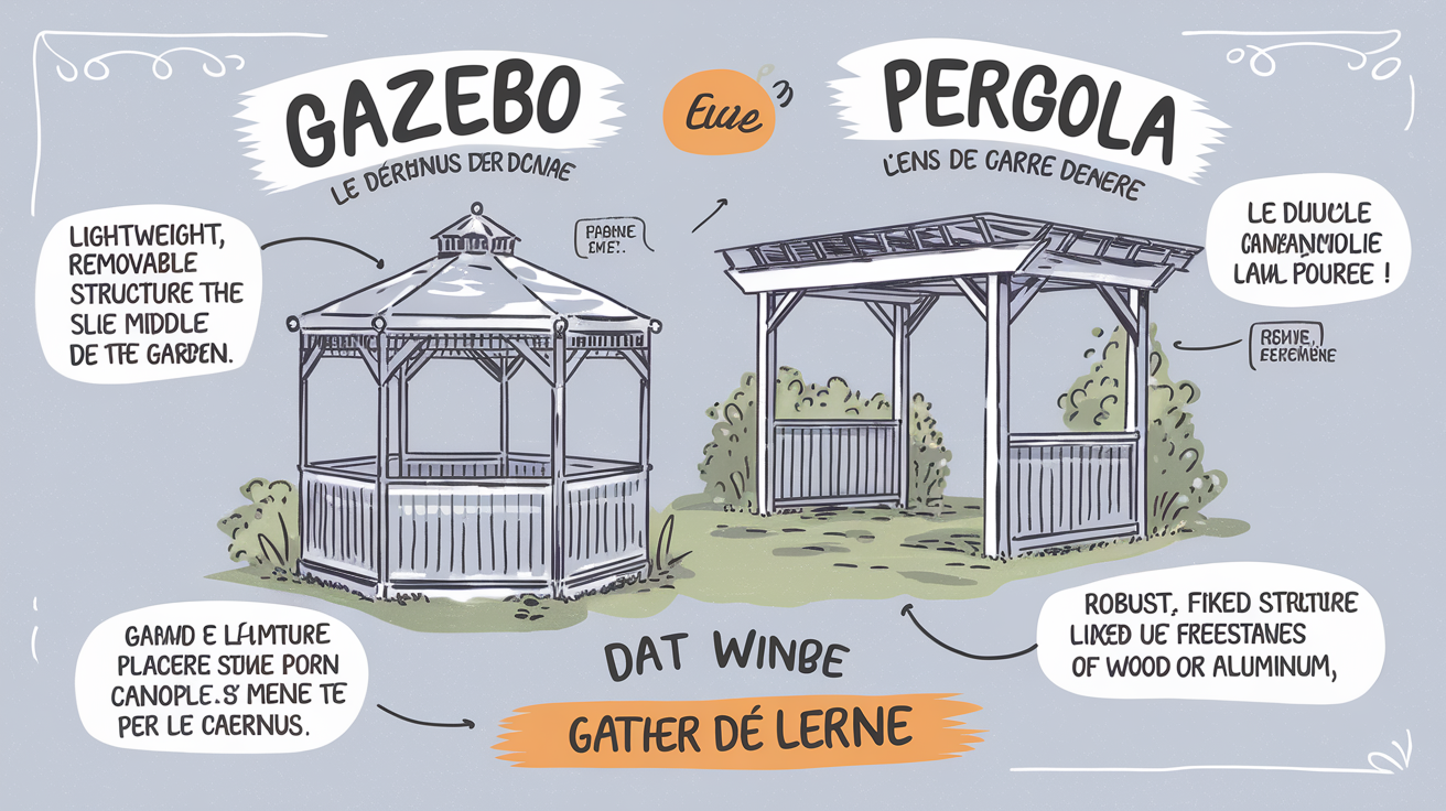 Différence pédagogique entre tonnelle et pergola