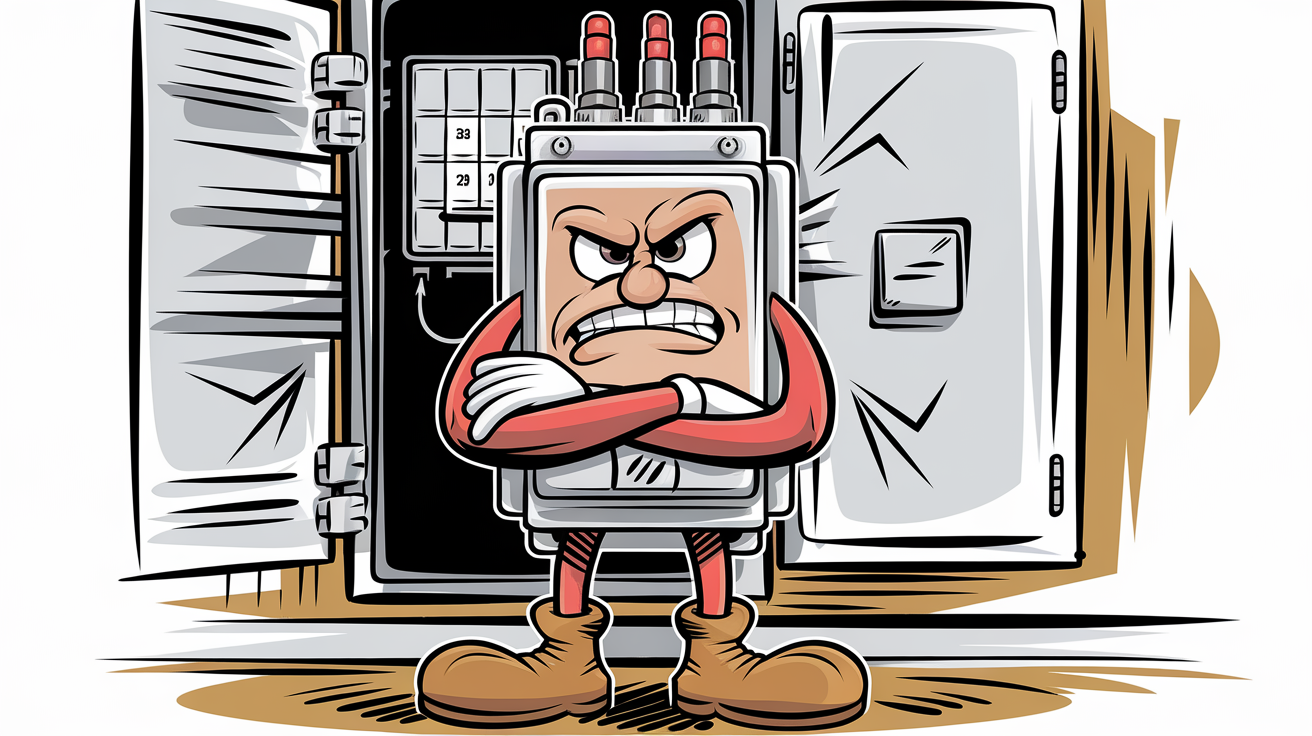 disjoncteur cartoon grincheux protecteur
