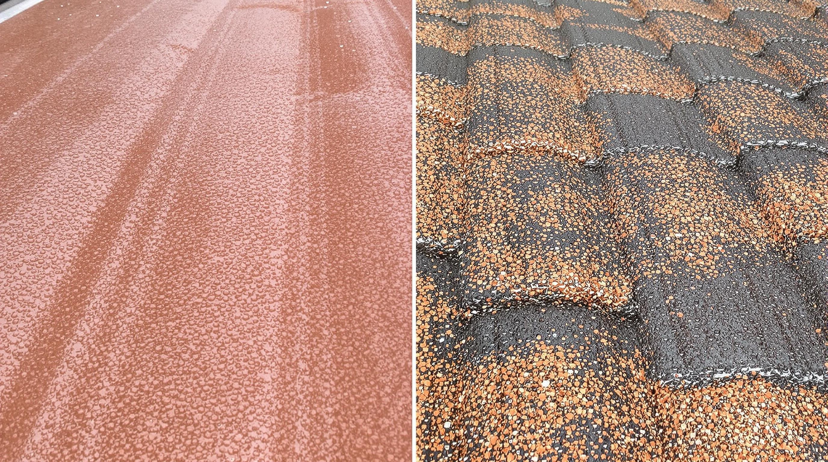 Comparaison de l’effet perlant avant et après traitement hydrofuge sur toiture