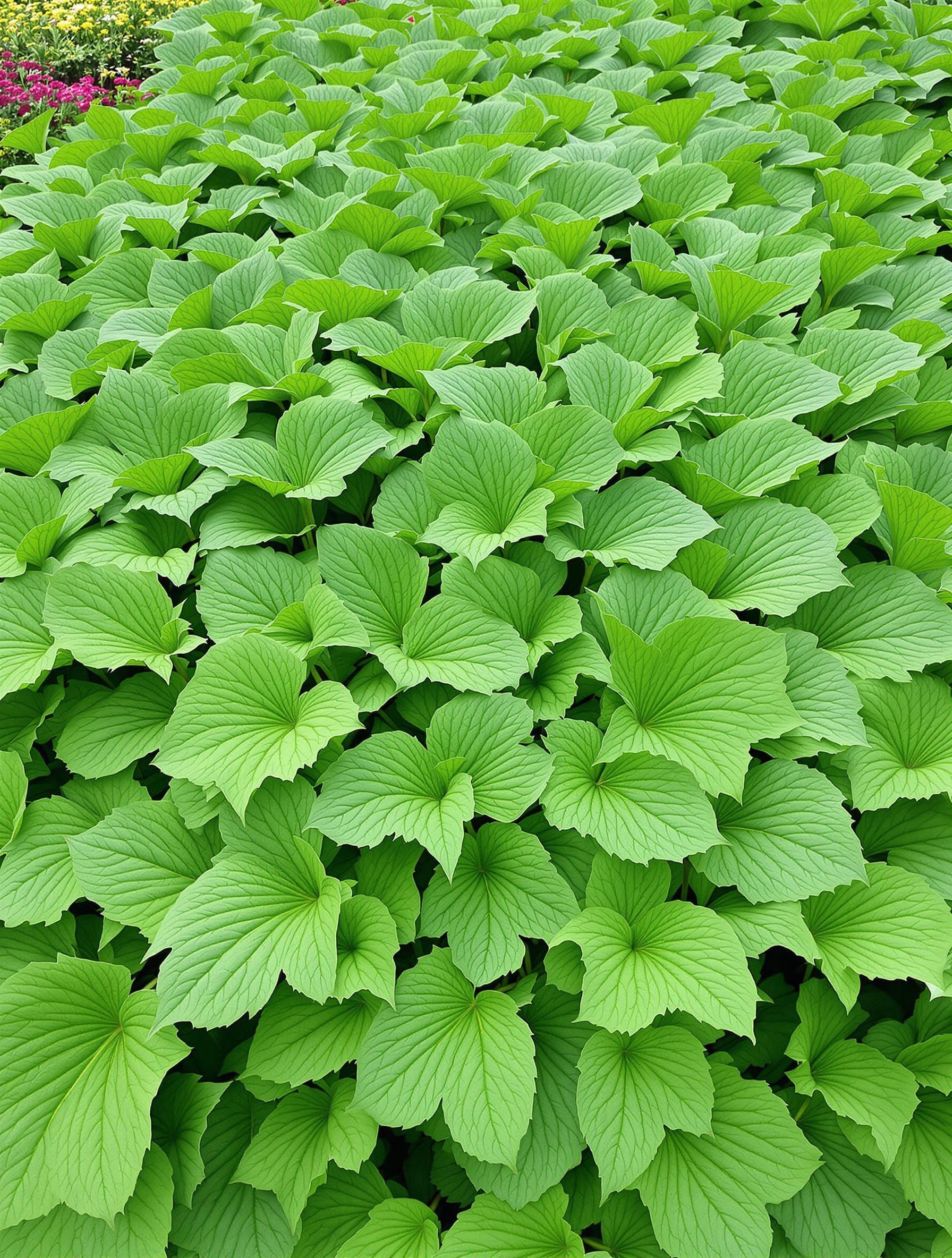 Photo Égopode formant tapis dense jardin.