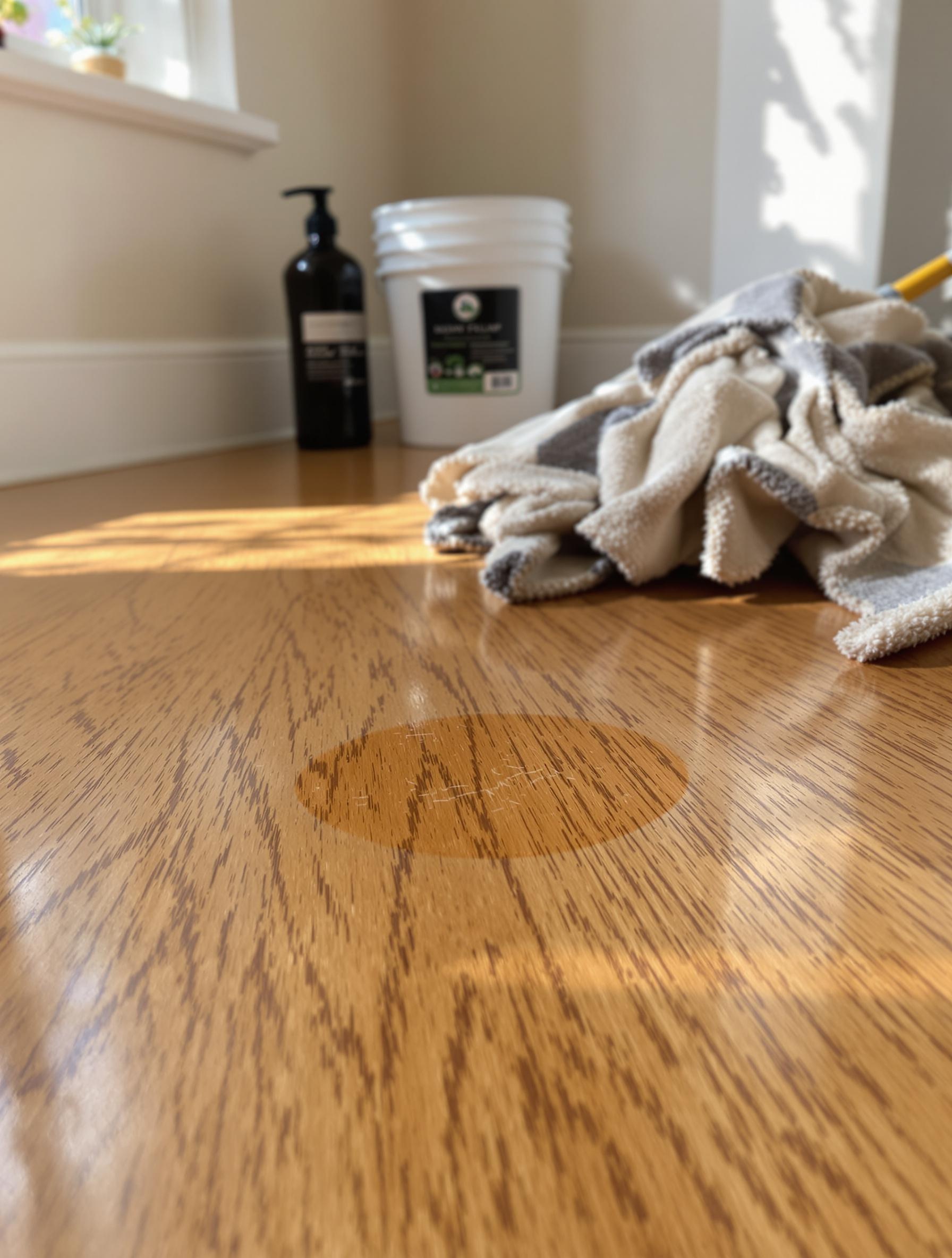Entretien hebdomadaire d'un parquet huilé en cuisine avec balai microfibre et savon noir