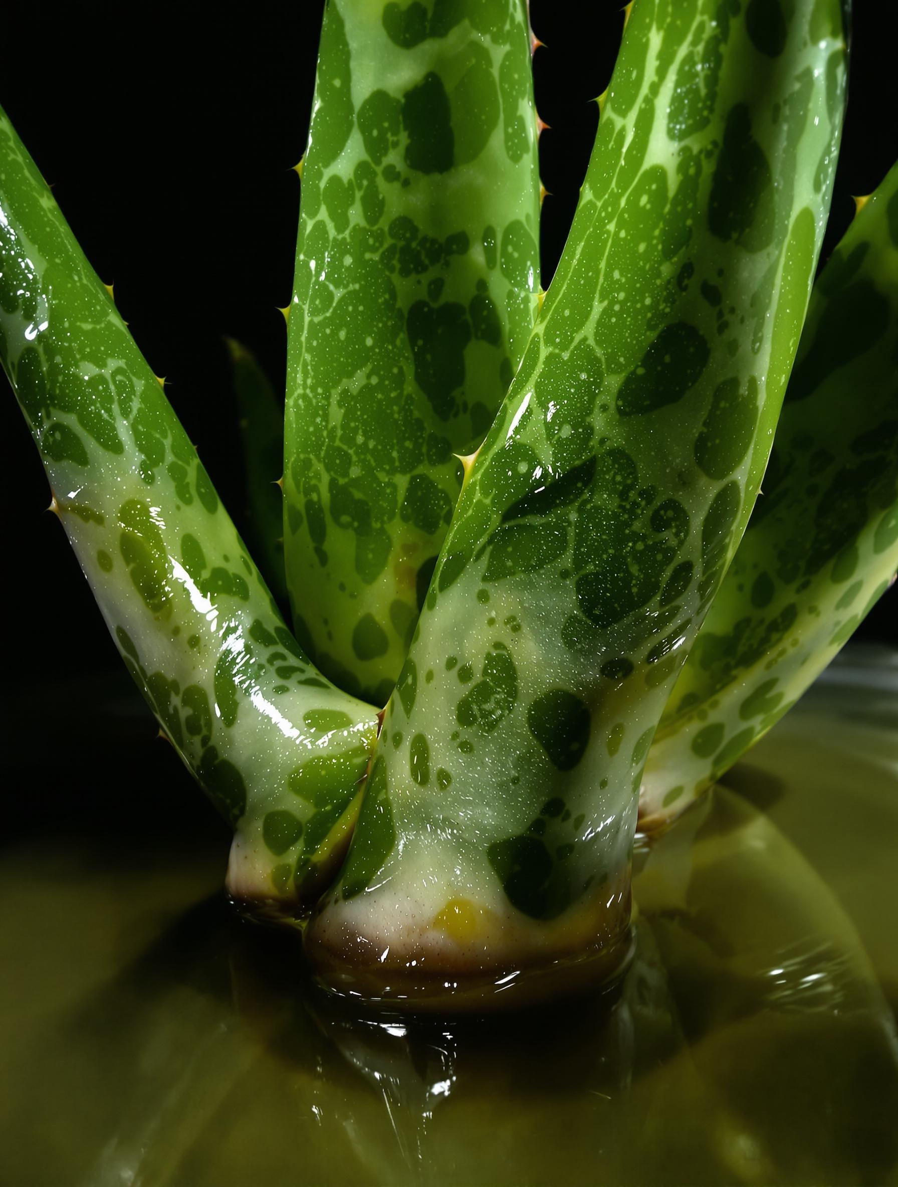 Feuilles d’Aloe Vera ramollies et luisantes, signe d’un excès d’eau mortel pour cette succulente venue d’Afrique.