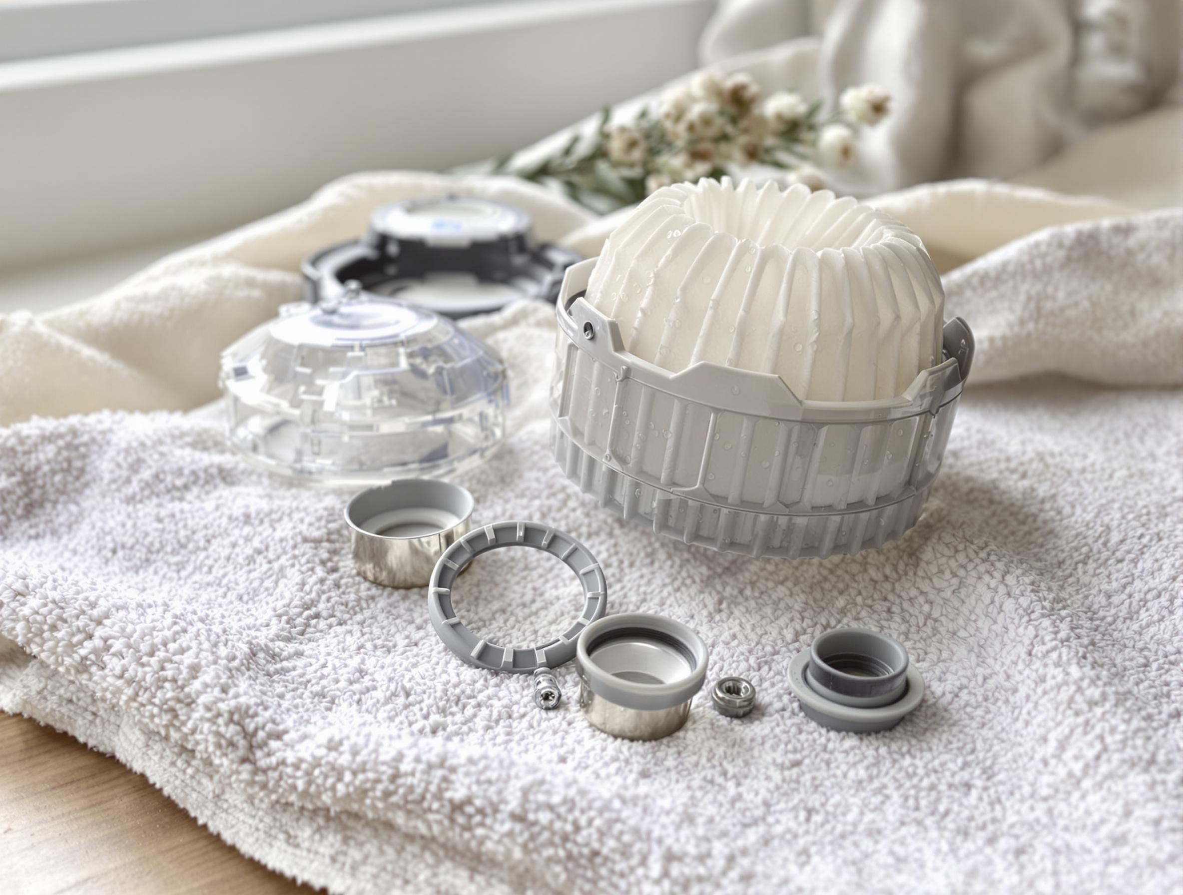 filtre shampouineuse en train de sécher