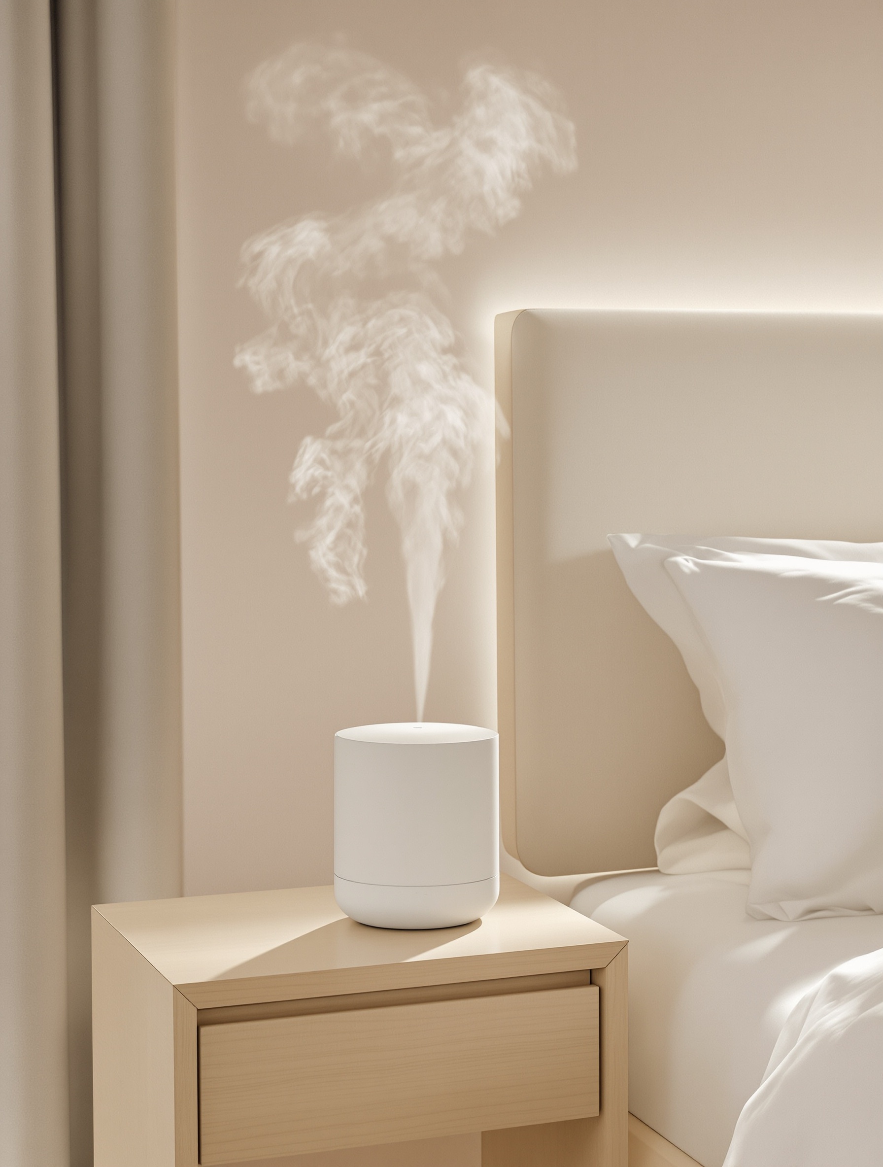Humidificateur en action dans une chambre