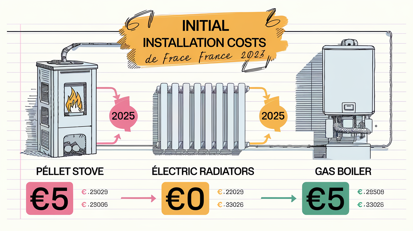 Coût installation poêle à pellets vs radiateur électrique vs chaudière à gaz