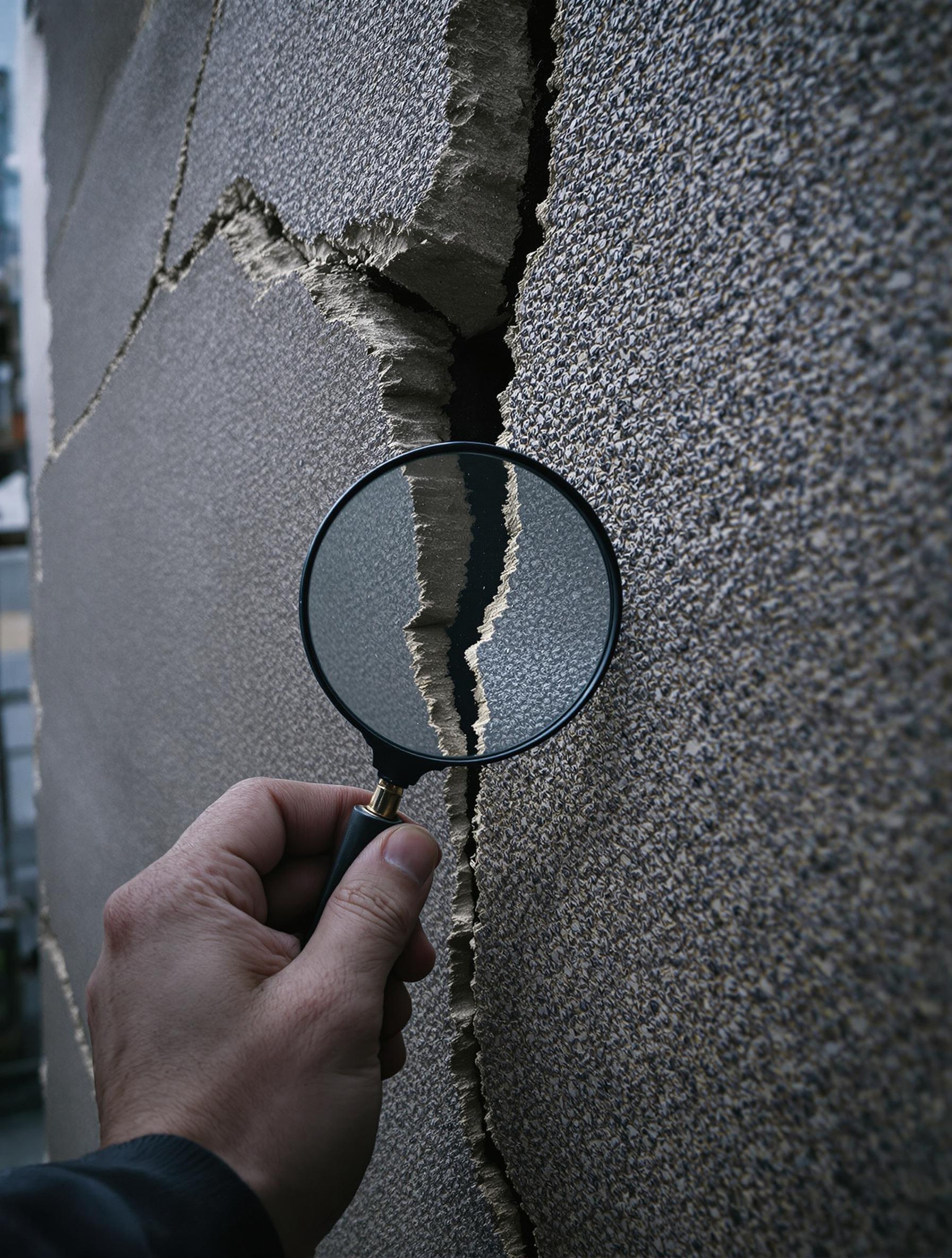 Loupe sur une fissure - repérage des signes avant-coureurs d'effondrement