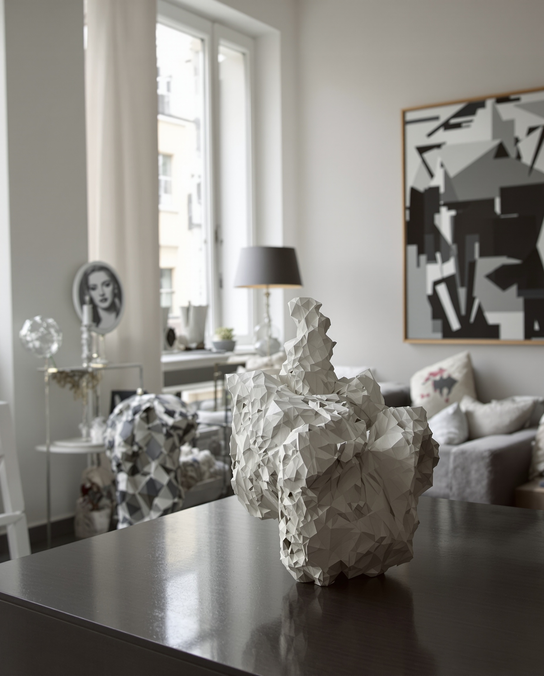 Objet décoratif réalisé en DIY dans un appartement moderne
