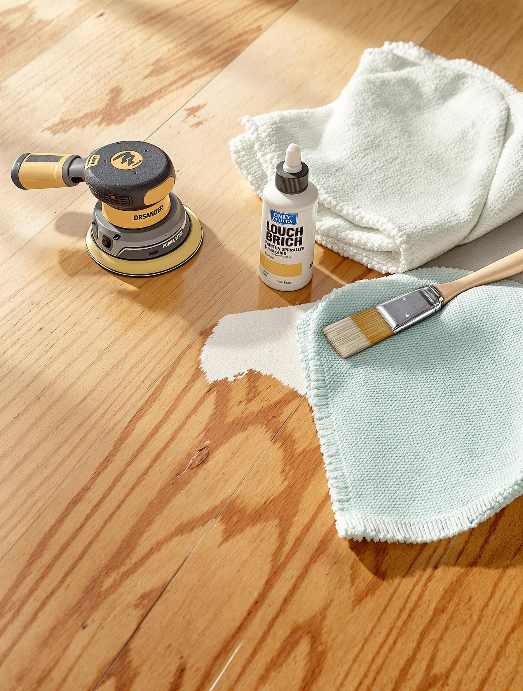 réparation éclat peinture parquet ponceuse flacon retouche