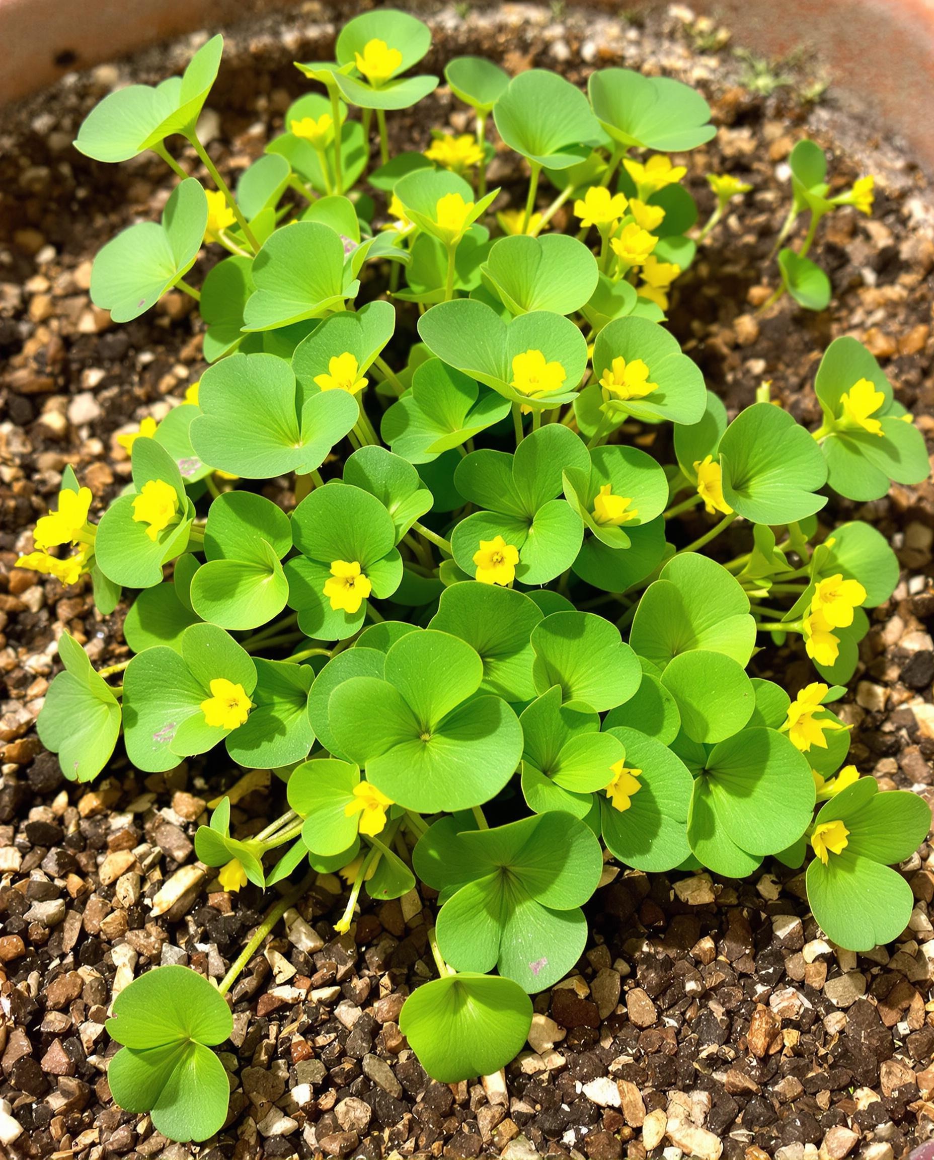 Photo nette d'Oxalis dans un pot de fleurs.