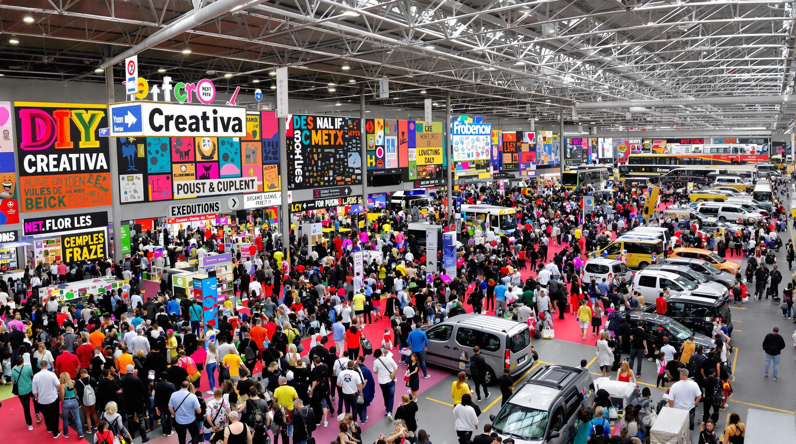 Vue du Parc des Expositions Creativa Metz foule transports parking