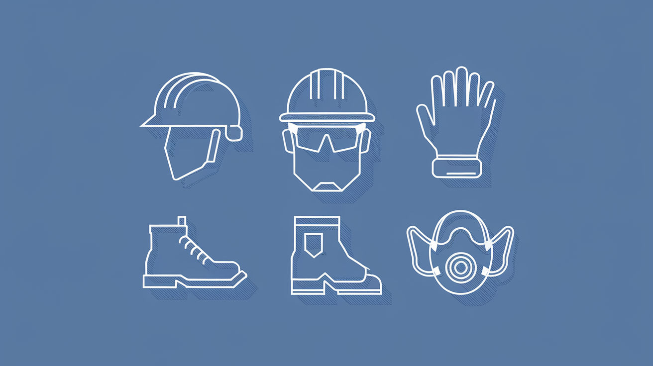 Pictogrammes EPI casque lunettes chaussures sécurité masque bleu