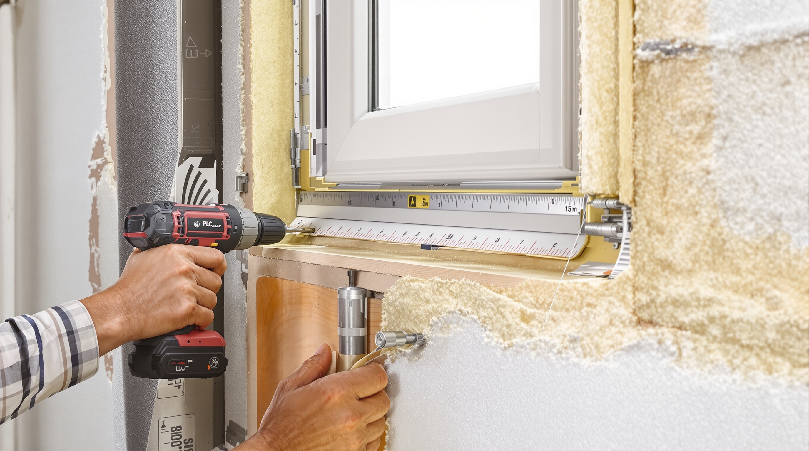 Pose fenêtre applique dormant fixé façade intérieure chevilles étanchéité