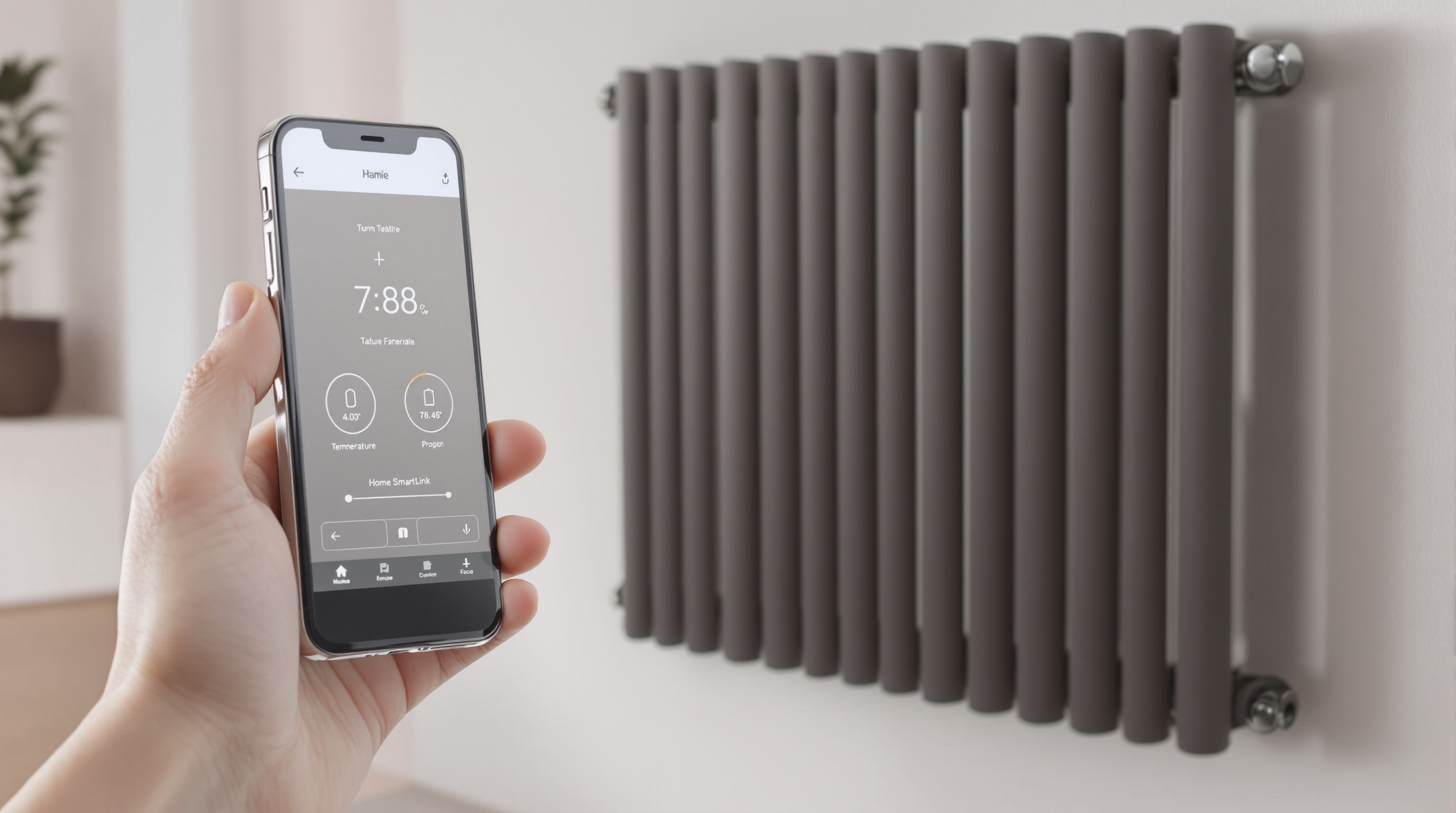 Radiateur électrique design anthracite domotique Home-SmartLink smartphone