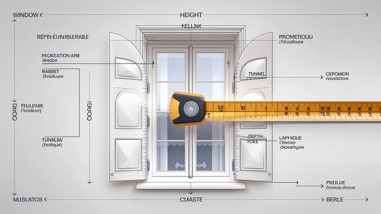 Schéma prise mesure fenêtre largeur hauteur profondeur pose feuillure tunnel applique