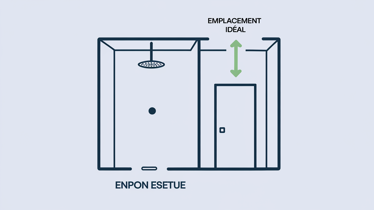 Schéma emplacement idéal extracteur salle de bain