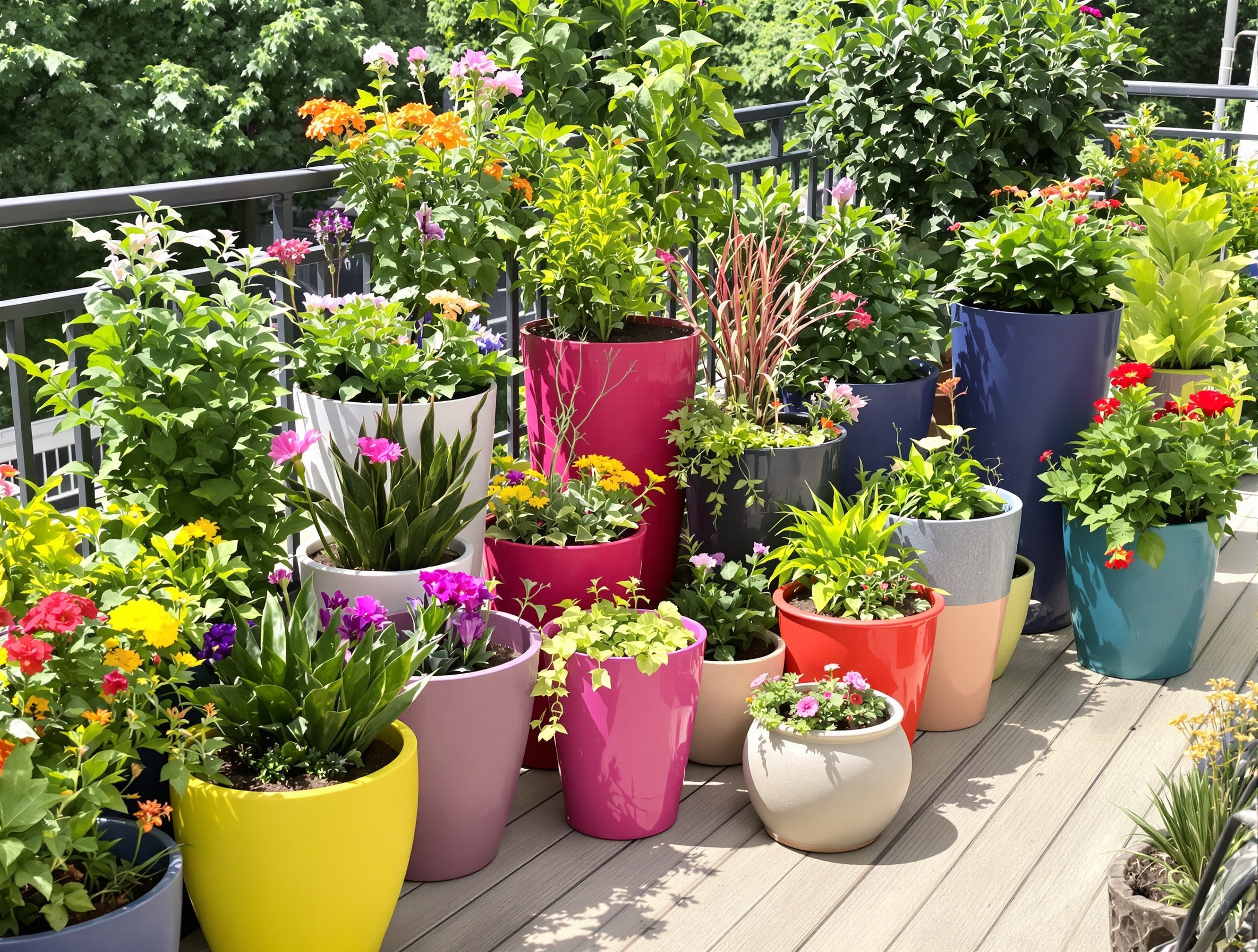 Sélection variée de jardinières adaptées pour balcon