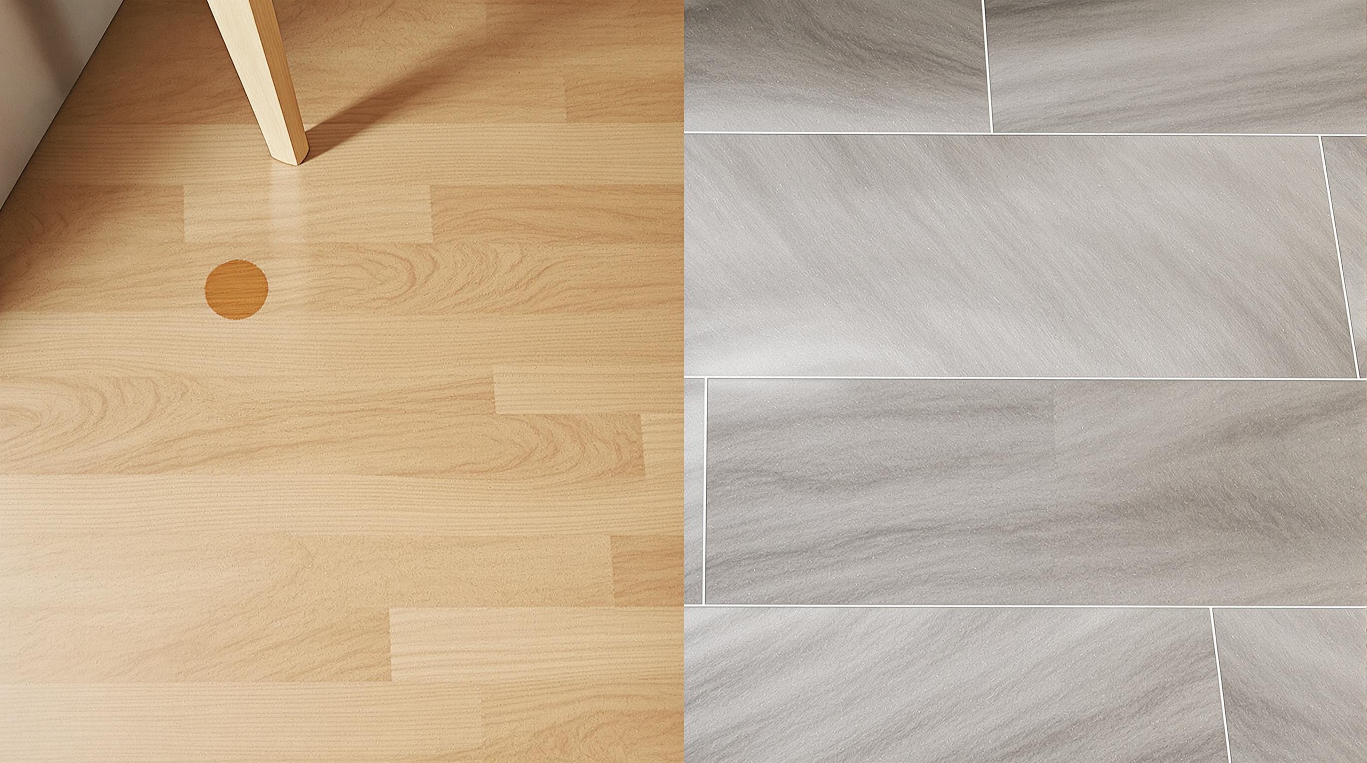 Comparatif visuel parquet et cuisine carrelée
