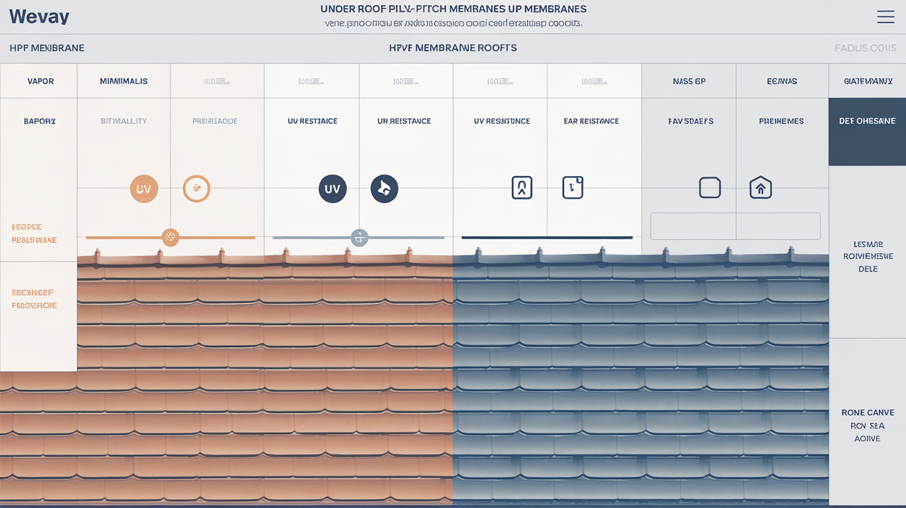 Tableau comparatif écran sous-toiture faible pente