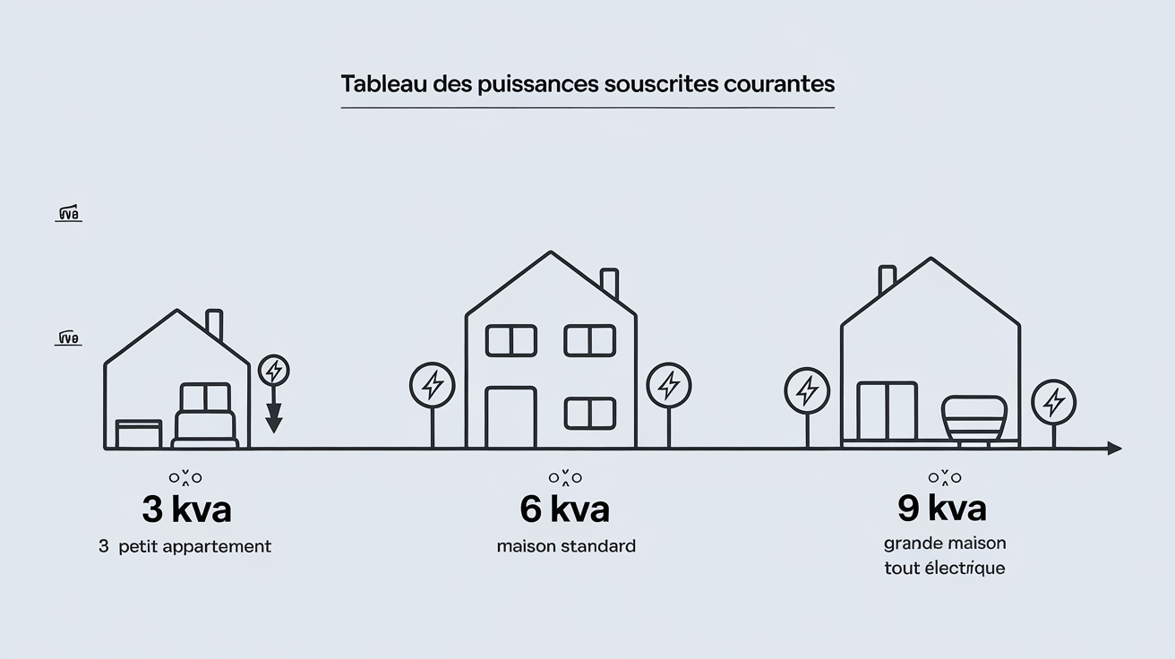 Tableau puissances souscrites courantes usages logement