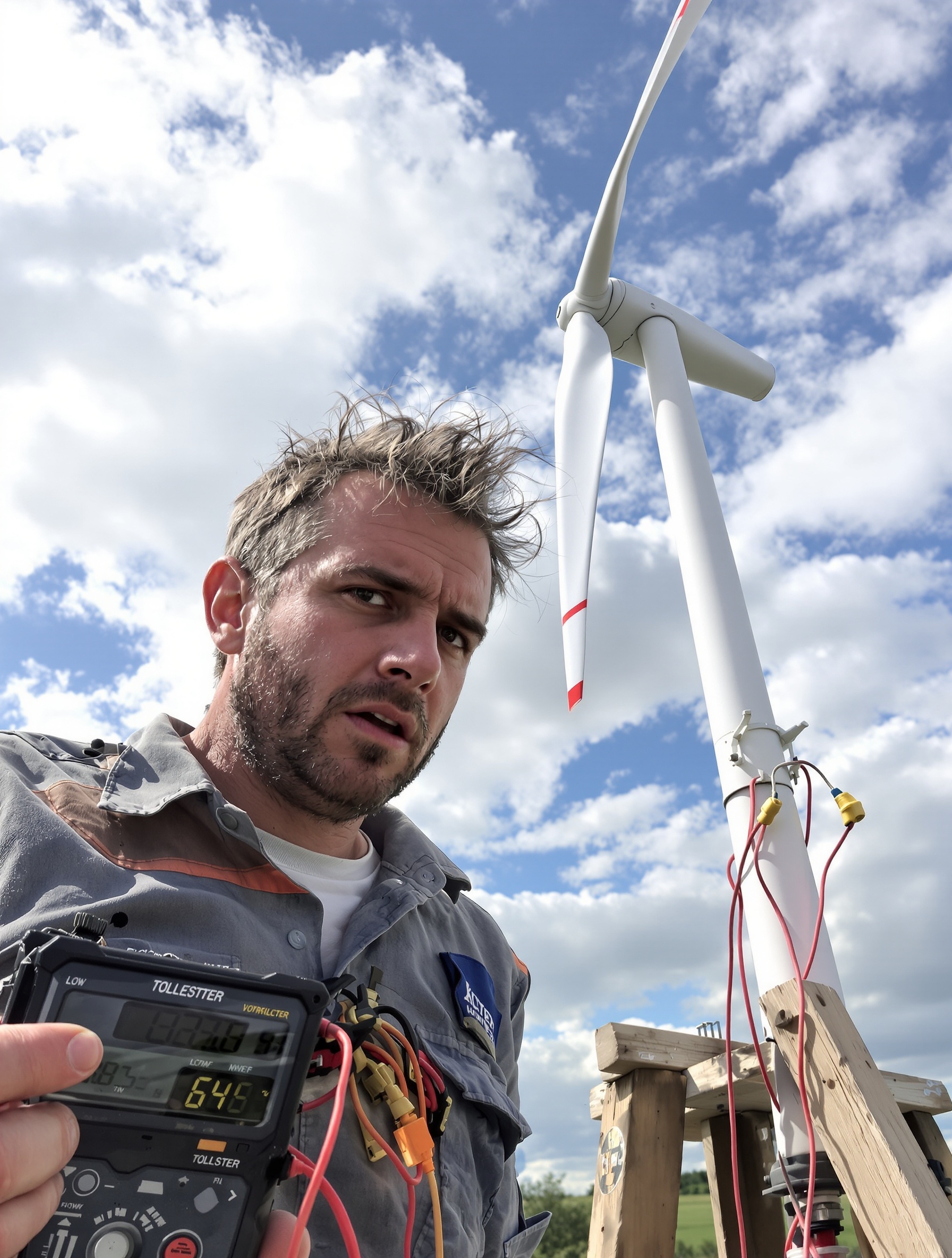 test éolienne DIY voltmètre bricoleur observateur