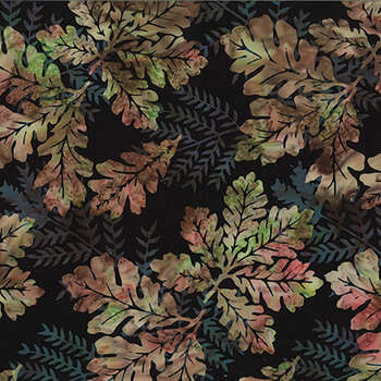 Image batik motif feuille fond noir