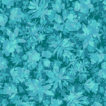 Image méli melo de feuilles turquoise bleu/vert