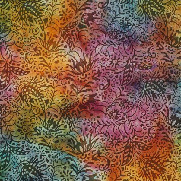 Vente de tissu  Batik multicolore à petit prix