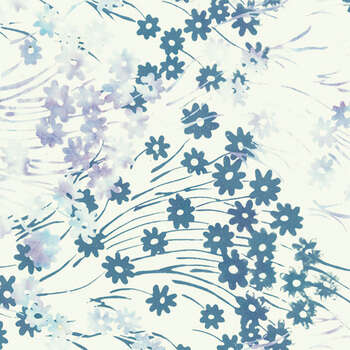 Vente de tissu Patchwork  Batik fleur mauve violet bleue fond clair à prix Discount