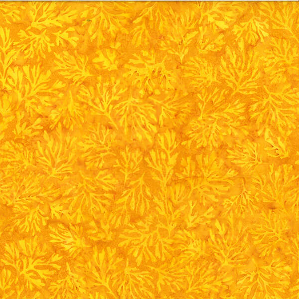Vente de tissu Patchwork  Batik fleuri ton sur ton jaune à prix Discount