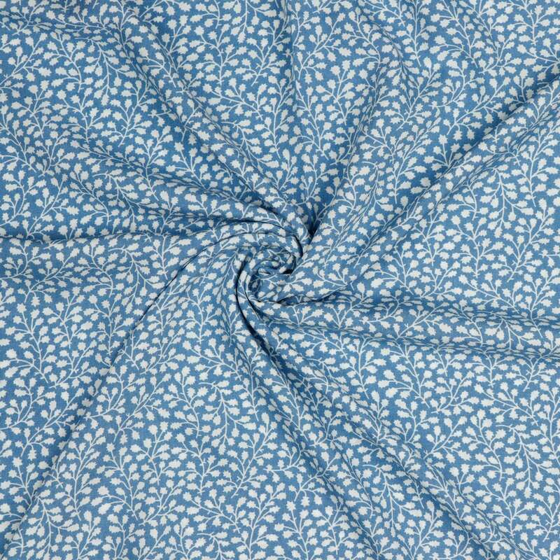 Vente de tissu Patchwork  Viscose motifs petites fleurs baby bleu à prix Discount