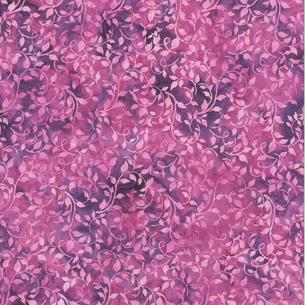 Vente de tissu Patchwork  Bali Handpaints Feuillage fond violet à prix Discount