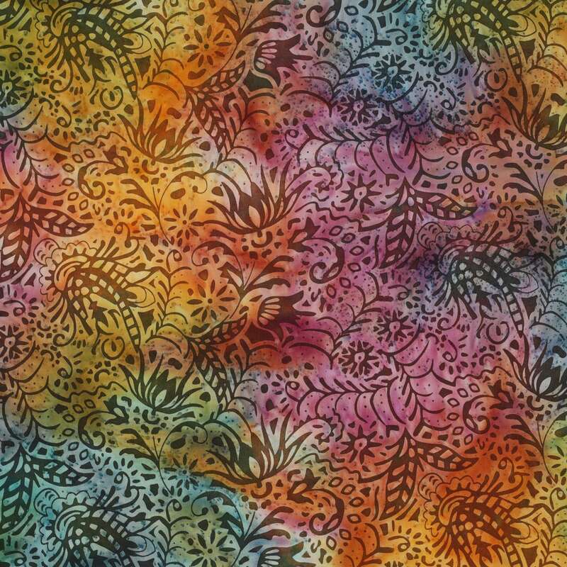 Vente de tissu Patchwork  Batik multicolore à prix Discount